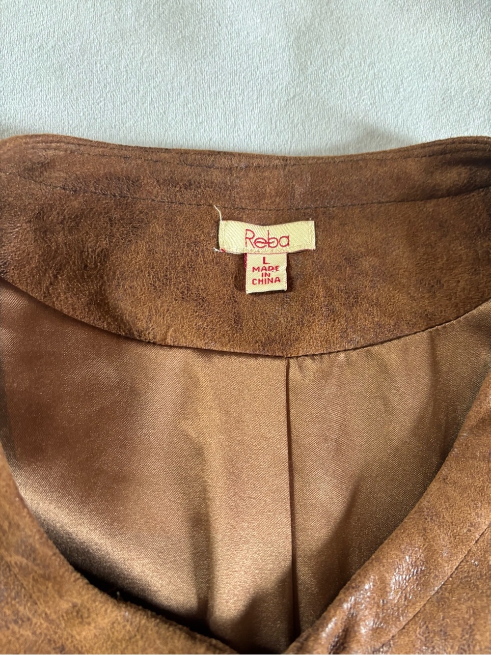 Reba Brown Faux Leather Jacket Western Embroidered Studded Boho L - Picture 3 of 14